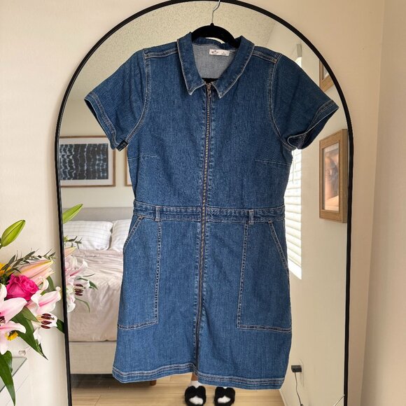 Hollister | Dresses | Nwot Hollister Denim Mini Dress | Poshmark